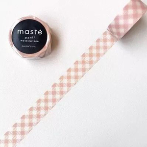 日本marks桃色格纹少女心粉格子甜盐系基础手帐拼贴和纸胶带分装