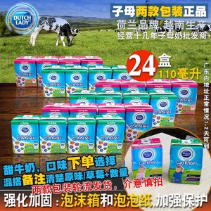 dutchlady子母奶甜牛奶110mlx24盒清仓越南小瓶原装进口荷兰学生