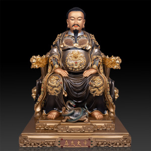 台湾铜雕真武大帝神像道家祖师爷北帝武当山玄武大帝铜像供奉摆件