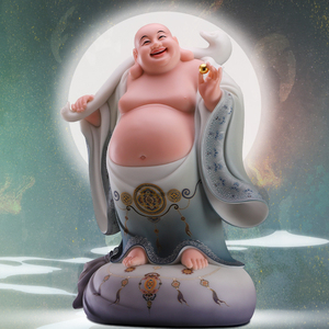 枫雨涵2012淘宝弥勒佛笑佛摆件汉白玉石雕佛像大肚