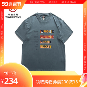 visvim x wmv短袖男夏设计感小众日系鲤鱼旗潮牌t恤纯棉宽松上衣
