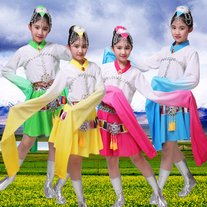 珊瑚叶琴旗舰店天猫少儿女童舞蹈小荷风采隆达梅朵演出服装古典舞