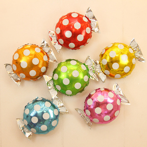 糖果棒棒糖铝膜波点气球儿童生日满月百日宴派对婚礼布置装饰用品