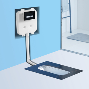 蒙娜丽莎岩板黑色蹲便器蹲厕感应隐藏式暗装嵌入埋墙式蹲厕冲水箱