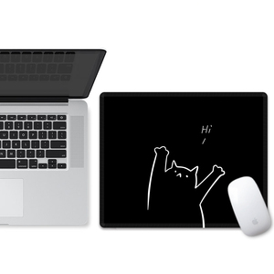 笔记本电脑鼠标垫小号便携布面锁边耐脏纯黑色可水洗办公护腕桌垫