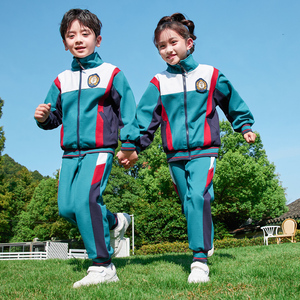 小学生校服春秋套装男童女童长袖运动服两件套幼儿园拼色园服春装