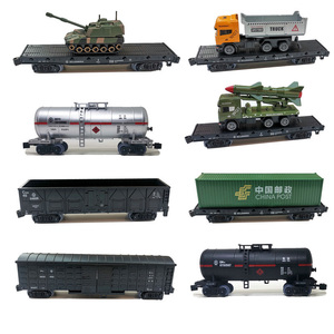 仿真军事合金坦克火车模型男儿童轨道玩具油罐平板集装箱货柜车厢