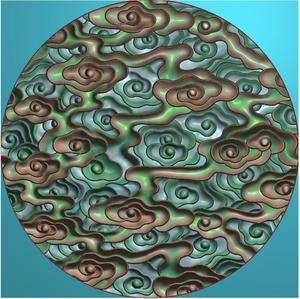 精雕图jdp灰度图bmp浮雕图电脑雕刻圆形祥云仿古云纹花纹底纹圆牌