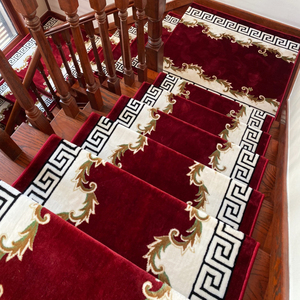 新中式家用复式旋转实木楼梯踏步垫免洗免胶自粘加厚防滑网红地毯