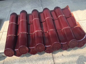 筒瓦仿古琉璃瓦小青瓦竹筒瓦寺庙古建瓦陶土宜兴陶瓷厂家玫红复古