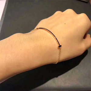 tiffany蒂芙尼smile笑脸手环18k玫瑰金黄金双t无钻微笑女手链