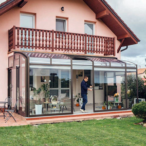 伸缩玻璃顶棚不违建房顶露台可移动阳光房楼顶折叠隔热遮阳棚定制