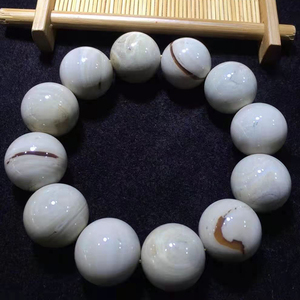诚缘纯天然缅甸琥珀手串原矿青花瓷奶白根珀妖白花单圈手链无优化