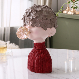 北欧吹泡泡男孩摆件创意酒柜家居装饰品轻奢客厅电视柜摆设现代