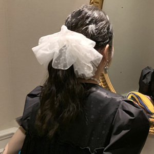 mona同款网纱大肠发圈高级感气质超大蕾丝发圈夏季头绳女头花发饰