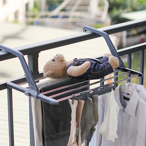 潮东潮西延展架阳台小型晾晒架配袜夹防盗窗台晾衣架挂鞋架户外