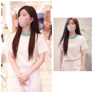 赵露思同款短袖可爱t恤女2022新款古着好物圆领宽松撞色上衣ins潮