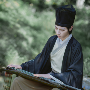 衔泥小筑 精致典雅汉服男装用巾帽网纱透气东坡巾帽围55-63cm