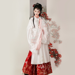 衔泥小筑十二钗原创明制汉服女刺绣竖领衫披风仿妆花马面裙史湘云