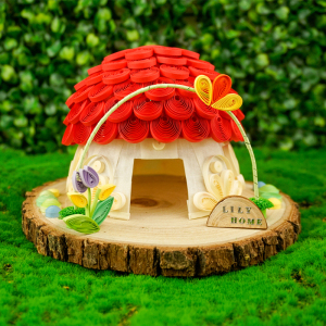 创意解压益智diy亲子儿童沙龙小中学3d森林蘑菇屋纸质衍纸材料包