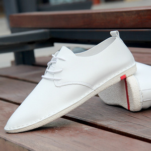 夏季皮鞋男白色