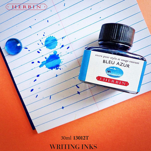 herbin azure blue 天蓝彩色墨水植物染料钢笔水30ml不堵笔