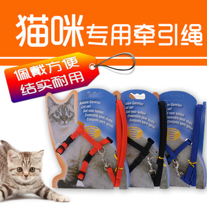 猫咪牵引绳锚链牵猫绳幼猫防挣脱家用小奶猫拴英短遛猫绳可伸缩
