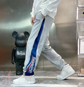balenciaga巴黎世家可乐刺绣字母波浪logo运动休闲裤拉链男士长裤