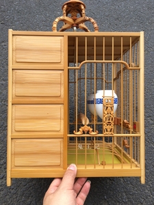 【鬼工记】老竹精工手工雕刻回纹0号大号板笼海派方笼画眉笼