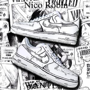 球鞋定制漫画 二次元黑白diy勾线改色涂鸦服务手绘鞋空军一号 aj1