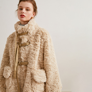 奥芝国羊羔毛外套女棉服保暖冬季2023新款羊羔绒毛毛外套大衣加厚