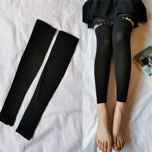 强压力瘦腿小腿袜套女薄款jk袜子夏天黑色高筒过膝长袜半截长筒袜