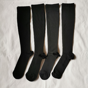 压力jk袜子女中筒袜夏季薄款及膝瘦腿纯棉小腿制服袜子黑色长筒袜