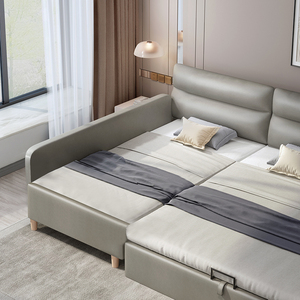 实木儿童拼接床边加宽大床皮床软包定制轻奢灰色男孩宝宝婴儿小床