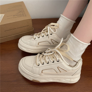 港风复古板鞋女ins潮2022年夏季原宿风chic小白鞋休闲百搭运动鞋