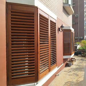 户外防腐实木樟子松平开卧室遮光卫生间防水通风高端定制百叶窗门