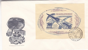 捷克斯洛伐克1964年邮票1621苏联“上升”1号宇宙飞船 首日封a