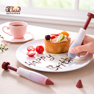 奶油蛋糕挤果酱写字硅胶裱花笔果酱巧克力甜点装饰烘焙绘画笔工具