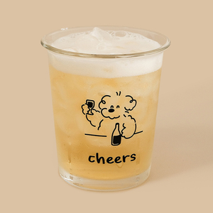 TOTHEMOON原创ins韩风可爱圣诞美式小狗玻璃杯水杯啤酒果汁饮料杯