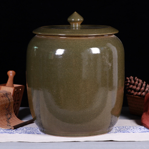 景德镇陶瓷米缸茶叶末米桶水缸油缸茶饼茶叶罐30斤50斤储物罐酒坛