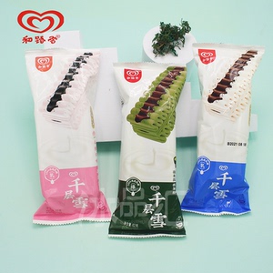1支-和路雪千层雪棒冰激凌香草口味冰淇淋白桃抹茶味冰淇淋雪糕新