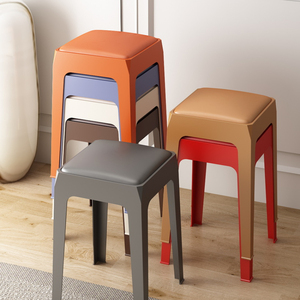 塑料凳子客厅餐桌高板凳家用加厚北欧轻奢胶椅子现代简约时尚方凳