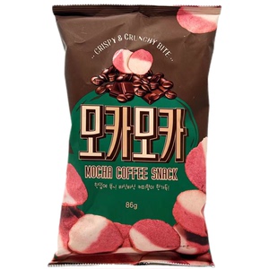 临期清仓 韩国进口摩卡酥脆片86g袋装咖啡味脆片膨化食品网红零食