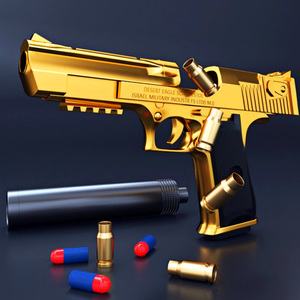 抛壳黄金手动沙鹰儿童男孩玩具枪可发射上膛软弹仿真吃鸡模型手抢