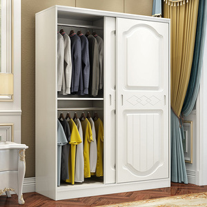 欧式大衣柜主卧移门衣柜板式组装推拉门衣橱简约现代实木成人衣柜