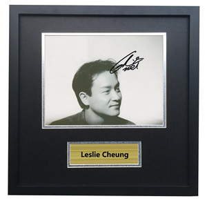 张国荣 lislie 亲笔签名复刻照片 复古裱框相框 背景墙相片墙