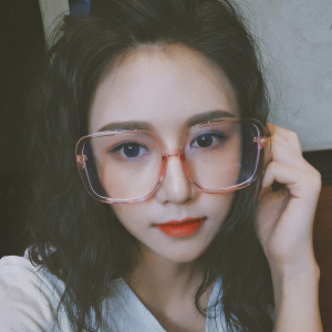小红书白色透明眼镜框女ins网红款大框韩轻tr90可配防蓝光镜近视