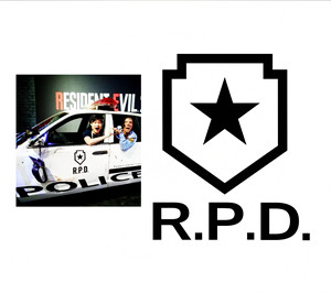 反光汽车贴纸车身徽章五角星生化危机12006浣熊市警察局臂章rpd标