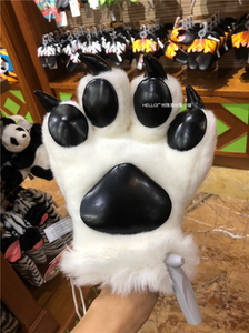 广州长隆纪念品毛绒玩具白虎爪熊猫老虎手套手掌扮演动物道具礼物