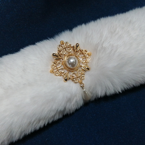 北冥有鱼明制抹额卧兔儿汉服配头饰眉勒保暖冬仿真毛